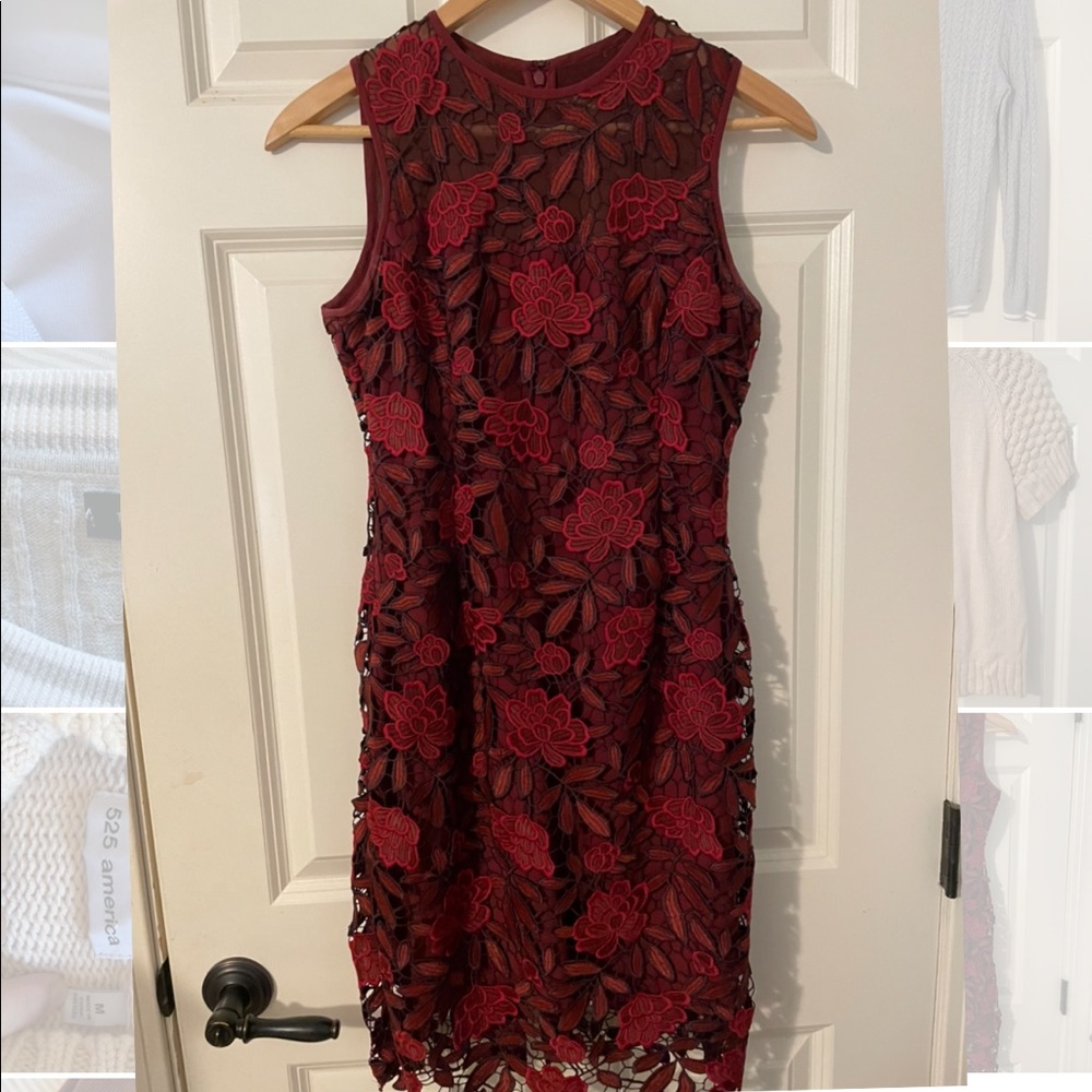 White House Black Market Red Cocktail Dress